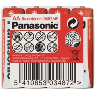 PANASONIC Rdeče baterije R6RZ/4P AA 1, 5V (paket 4 kosov)