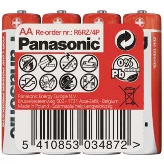 PANASONIC Rdeče baterije R6RZ/4P AA 1, 5V (paket 4 kosov)