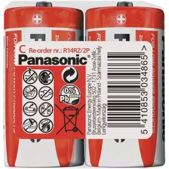 PANASONIC Rdeče baterije R14RZ/2P C 1, 5V (paket 2 kosov)