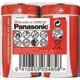 PANASONIC Rdeče baterije R20RZ/2P D 1, 5V (paket 2 kosov)