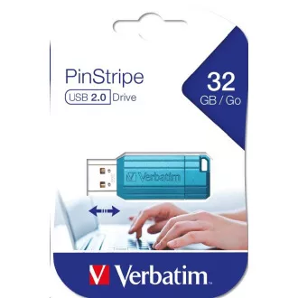 VERBATIM 32 GB Store 'n' Go PinStripe Flash Drive, karibsko modra
