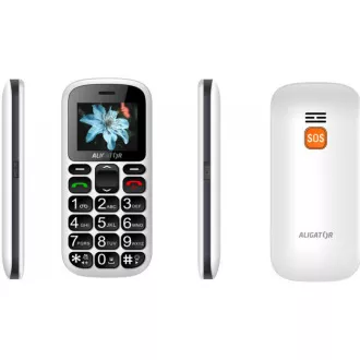 Aligator A321 Senior Dual SIM, bel stojalo za polnjenje Aligator A321 Senior Dual SIM, bel stojalo za polnjenje
