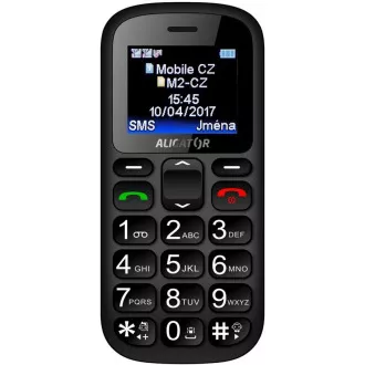 Aligator A321 Senior Dual SIM, rdeče-črno   stojalo za polnjenje