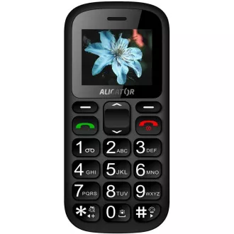 Aligator A321 Senior Dual SIM, rdeče-črno   stojalo za polnjenje