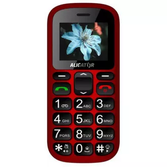 Aligator A321 Senior Dual SIM, rdeče-črno   stojalo za polnjenje