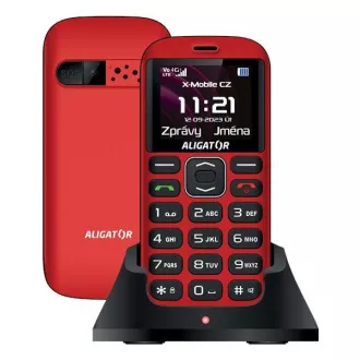 Aligator A720 4G Senior, rdeča in črna   stojalo za polnjenje
