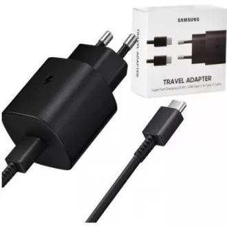 Samsung Potovalni polnilnik EP-TA800XWE, hitro polnjenje 25 W, kabel USB-C, bel