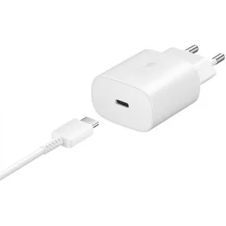 Samsung potovalni polnilnik EP-TA800NWE, hitro polnjenje 25 W, USB-C, bel