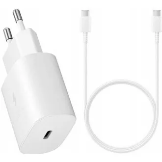 Samsung potovalni polnilnik EP-TA800NWE, hitro polnjenje 25 W, USB-C, bel