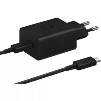 Samsung potovalni polnilnik EP-T4510XBE, hitro polnjenje 45 W, USB-C   podatkovni kabel USB-C, črn