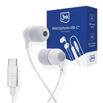 3mk slušalke - Žične slušalke USB-C, bele