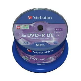 VERBATIM DVD R(50 kosov)/dvoslojni/vreteno/ 8X 8,5 GB Matt Silver VERBATIM DVD R(50 kosov)/dvoslojni/vreteno/ 8X 8,5 GB Matt Silver