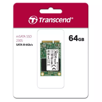 TRANSCEND Industrijski SSD MSA230S 64 GB, mSATA, SATA III, 3D TLC
