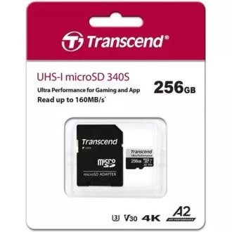 TRANSCEND MicroSDXC kartica 256GB 340S, UHS-I U3 A2 Ultra Performace 160/125 MB/s