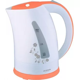 Orava VK-3417 P električni čajnik, 2000 W, 1,7 l, samodejni izklop, bela / oranžna