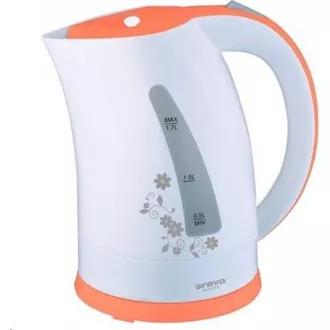 Orava VK-3417 P električni čajnik, 2000 W, 1,7 l, samodejni izklop, bela / oranžna