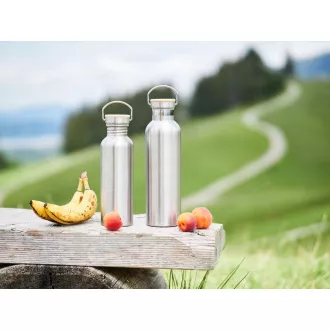 Pandoo Steklenička za vodo iz nerjavečega jekla s pokrovom iz bambusa 750 ml Pandoo Steklenička za vodo iz nerjavečega jekla s pokrovom iz bambusa 750 ml