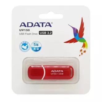 ADATA Flash disk 32 GB UV150, USB 3.1 Dash Drive (R:90/W:20 MB/s), rdeča ADATA Flash disk 32 GB UV150, USB 3.1 Dash Drive (R:90/W:20 MB/s), rdeča