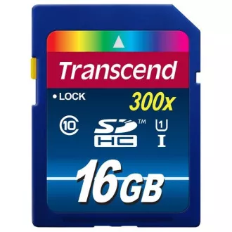 TRANSCEND SDHC Premium 16 GB, razred 10 UHS-I, 300X (45 MB/s)
