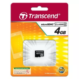 TRANSCEND MicroSDHC kartica 4 GB razreda 4, brez adapterja