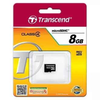 TRANSCEND MicroSDHC kartica 8 GB razreda 4, brez adapterja