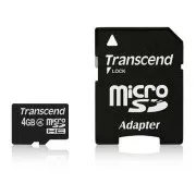TRANSCEND MicroSDHC kartica 4GB Class 4   adapter