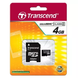 TRANSCEND MicroSDHC kartica 4GB Class 4   adapter