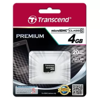 TRANSCEND MicroSDHC kartica 4 GB razreda 10, brez adapterja