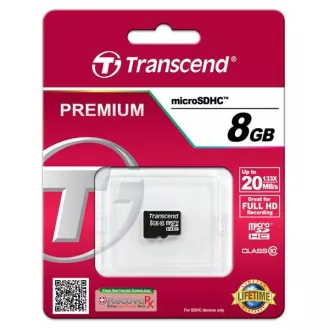 TRANSCEND MicroSDHC Class 10 8GB, brez adapterja