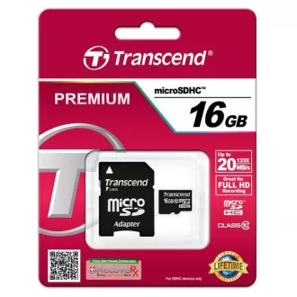 TRANSCEND MicroSDHC kartica 16 GB razreda 10   adapter