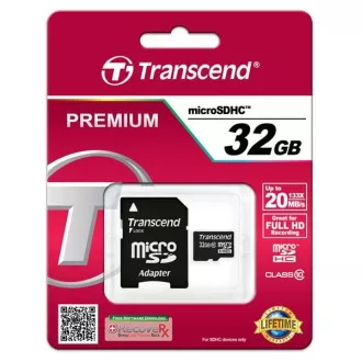 TRANSCEND MicroSDHC kartica 32 GB razreda 10 adapter TRANSCEND MicroSDHC kartica 32 GB razreda 10 adapter