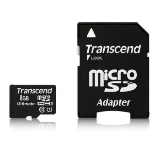 TRANSCEND MicroSDHC kartica 8GB Ultimate, Class 10 UHS-I 600x, MLC   adapter