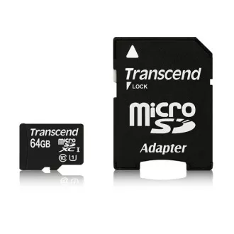 TRANSCEND MicroSDXC 64 GB Premium, razred 10 UHS-I 400x (R:85/W:35 MB/s)   adapter