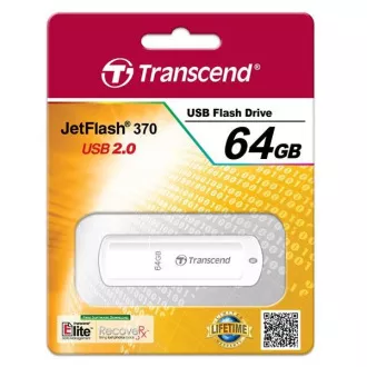 TRANSCEND Flash disk 64 GB JetFlash®370, USB 2.0 (R:16/W:6 MB/s), bel
