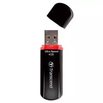 TRANSCEND Flash disk 4 GB JetFlash®600, USB 2.0 (R:20/W:10 MB/s), črna/rdeča