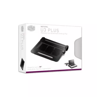 Cooler Master hladilno stojalo NotePal U3 PLUS ALU za NTB 15-19" črno, 3x8cm ventilator