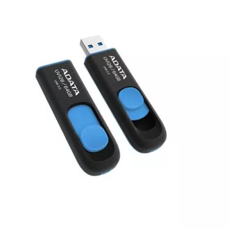 ADATA Flash disk 64 GB UV128, USB 3.1 Dash Drive (R:90/W:40 MB/s) črno/modra