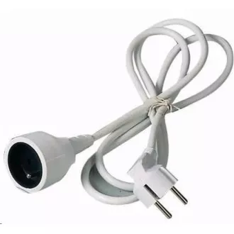 PREMIUMCORD Podaljševalni kabel 230V 2m, 1 vtičnica (M/F) bela