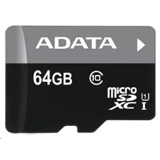 ADATA MicroSDXC kartica 64GB Premier UHS-I Class 10 SD adapter ADATA MicroSDXC kartica 64GB Premier UHS-I Class 10 SD adapter