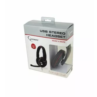 GEMBIRD slušalke z mikrofonom MHS-U-001 Gaming, črne, USB
