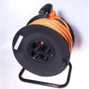 PREMIUMCORD Podaljševalni kabel 230V boben 25m, 4 vtičnice, črn