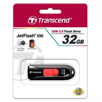 TRANSCEND Flash disk 32 GB JetFlash®590K, USB 2.0 (R:16/W:6 MB/s), črn