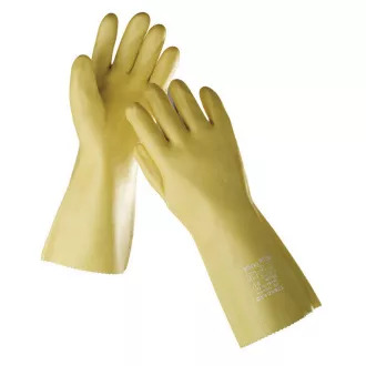 Rokavice STANDARD 35 cm črne. v PVC rumeni barvi - 10