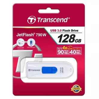TRANSCEND Flash disk 128 GB JetFlash®790, USB 3.1 (R:90/W:40 MB/s), bela/modra