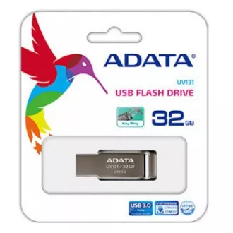 ADATA Flash Drive 32GB UV131, USB 3.1 Dash Drive, krom, kovina, siva ADATA Flash Drive 32GB UV131, USB 3.1 Dash Drive, krom, kovina, siva