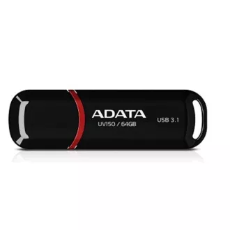 ADATA Flash disk 64GB UV150, USB 3.1 Dash Drive (R:90/W:20 MB/s), črn