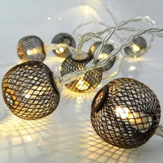 Eurolamp LED svetlobna veriga z bakrenimi kroglicami, toplo bela, 10 LED, 1 kos