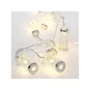 Eurolamp LED svetlobna veriga s kovinskim cilindrom, toplo bela, 10 LED diod, 1 kos