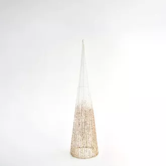 Eurolamp Okrasek za drevesni stožec, beli bleščice, 20 x 80 cm, 1 kos