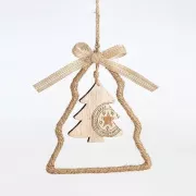 Eurolamp Božična dekoracija viseče drevo 25 x 12 x 0,5 cm, 1 kos